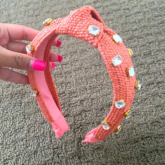 Pink headband with gems on top - Picture 1 of 1